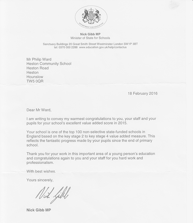  Nick Gibb letter re Top 100