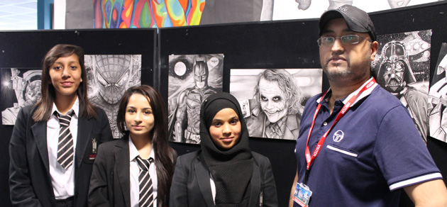  Raj with his art and students