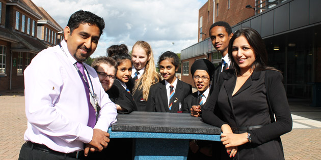 Mr Andhee and Ms Jassal with Year 8 students