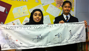  Students with their own Bayeux Tapestry