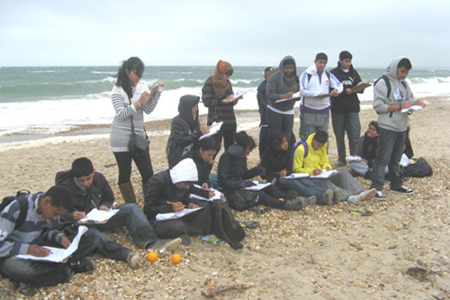  Geography students - beach field work