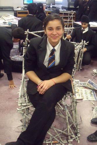  Student in paper chair