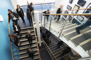  Students on stairs in Hogarth