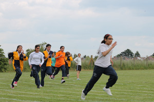 Girls running bend 