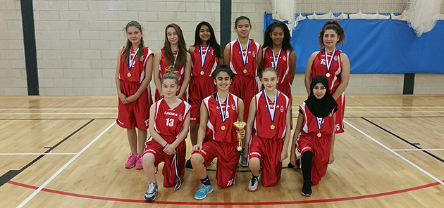 U14 Girls Basketball team - with the Borough Champions Trophy
