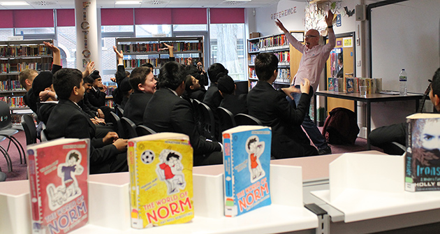  Jonathan Meres presenting to Year 7 boys