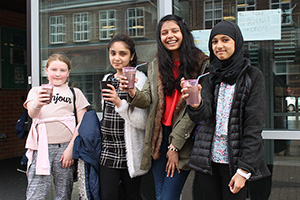  Students in Mufti enjoying Milkshakes