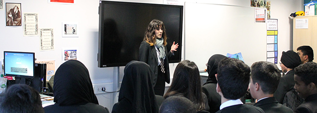  Student delivering her speech