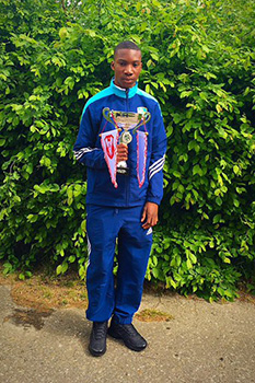  William with his football trophy