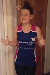  Rachel in her Princess Alice marathon kit