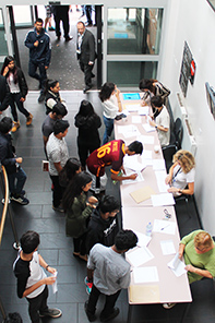  Students collecting their A level results