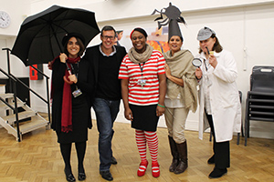 Jeff Norton with Teachers in their Character outfits
