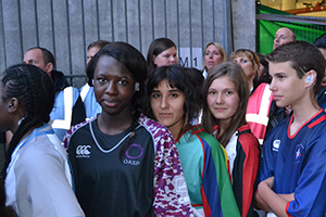  Students just before going on the pitch at Twickenham