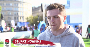  Mr Howkins being interviewed in Trafalgar Square