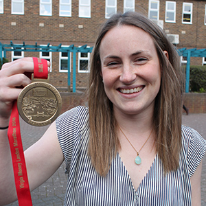  Rachel with her Marathon medal