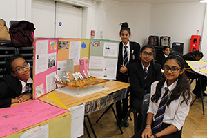  Year 8 winners with their earthquake model