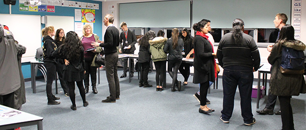  Visitors learning about subjects offered by the Humanities Dept