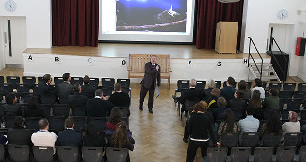  Headteacher Phil Ward speaks at the Memorial Service