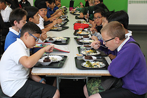  Enjoying lunch in the Dinning HAll