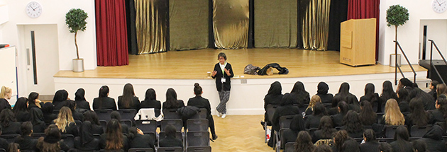  Yasmin Alibhai-Brown speaking to Year 10