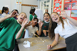  Having fun & getting messy with marshmallows