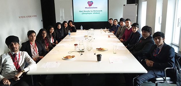  Career Ready students in the Boardroom at Morgan McKinley