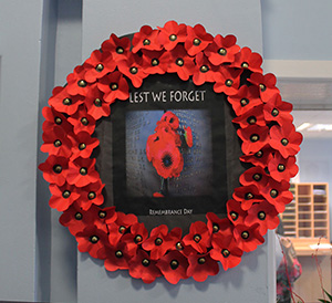  Poppy wreath in the School Reception Area