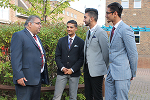 Mr Berdesha with the students