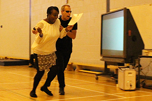Miss Hurley being "saved" by Chris