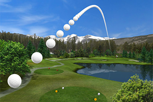 Golf Ball image showing trajectory