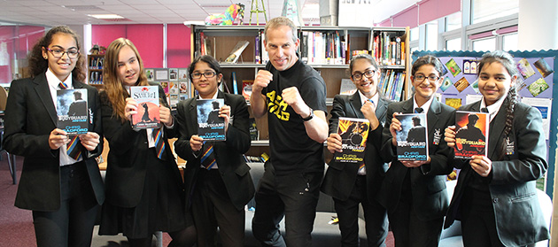  Chris with students in the LRC