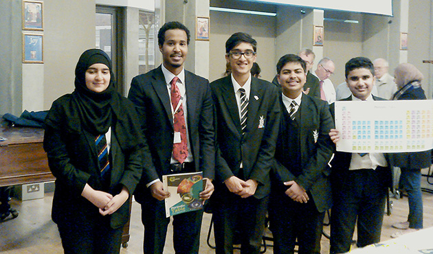  Students with Mr Abukar at the Royal Society of Chemistry competition