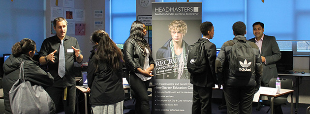  Headmasters & Premier Inn talking to students