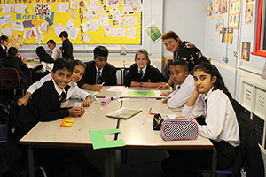  Year 7s working on their flag designs