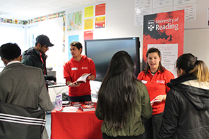  University of Reading talking to students