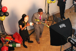  Students pose in the photo-booth