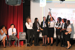  Netball team with their League Winners trophy