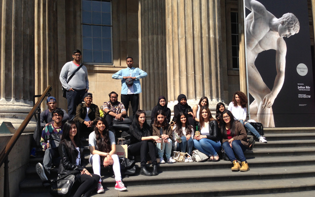 Anthropology students at the British Museum