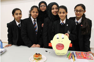  Year 8 students with their Cheese burger