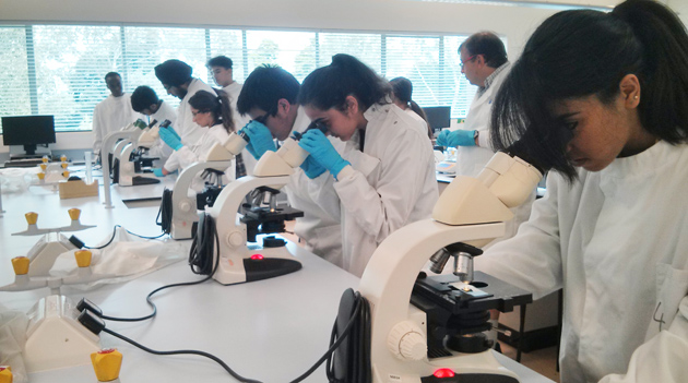  Sixth Form students in labs at Brunel University