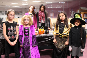  Visitors in Hallowen outfits with Yusra and Harveena