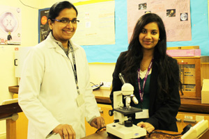  Susmitha with her Mum in the Science Labs
