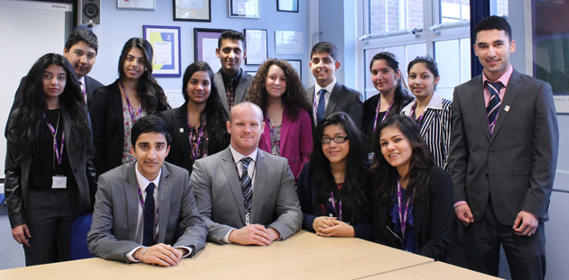  Head Boy & Girl with student team & Mr Evans