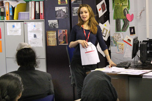  Red Cross presenter with students