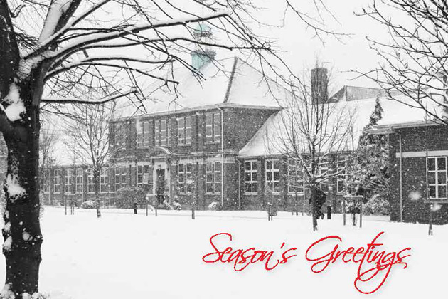  Heston Christmas Card - the School in winter