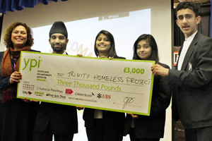  Student YPI winners with £3000 cheque