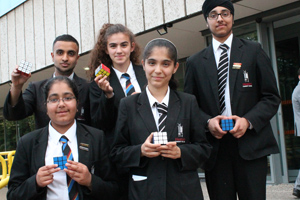  Award winners with Rubik's Cubes