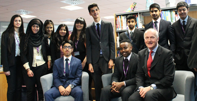  Dr Steedman with Sixth Form students