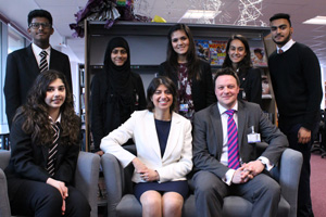  Seema Malhotra MP with Mr Walters and students