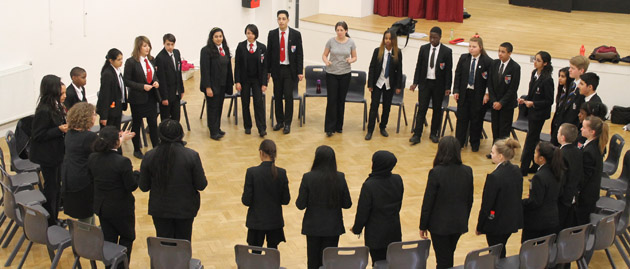  The choir rehearsing